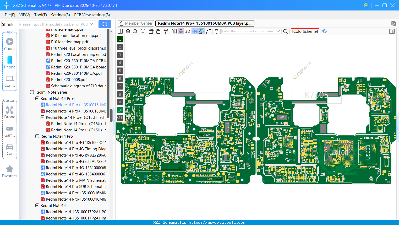Xiaomi Redmi Note14 Pro+ 13510016UM0A PCB Layer